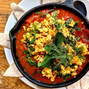 Shakshuka with tofu scramble #Veganuary at The Cafe in Key West