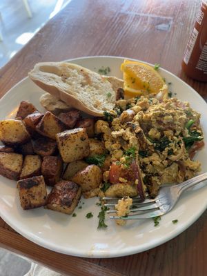 Tofu and veggie scramble with potatoes   at The Cafe in Key West