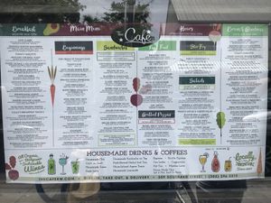 Menu at The Cafe in Key West