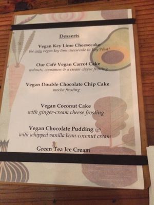 Pudding menu at The Cafe in Key West
