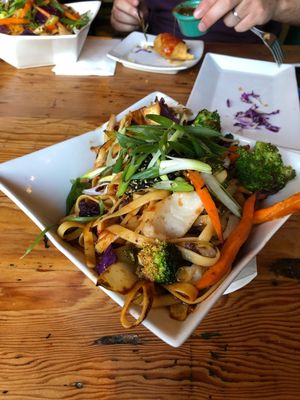 Spicy Szechuan stir fry with tofu  at The Cafe in Key West