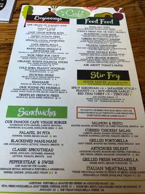 Menu 1 at The Cafe in Key West