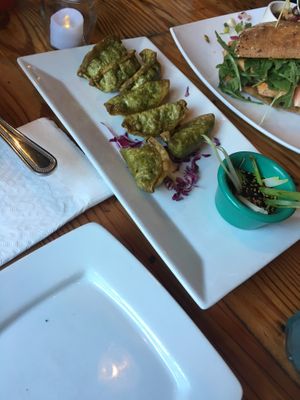 Spinach gyoza dumplings at The Cafe in Key West