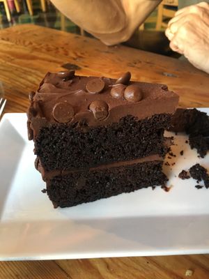Vegan chocolate cake with mocha frosting  at The Cafe in Key West