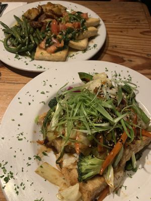 Piccata tofu and Kung Pao tofu... delicious!  at The Cafe in Key West