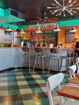 Bar and menu at The Cafe in Key West