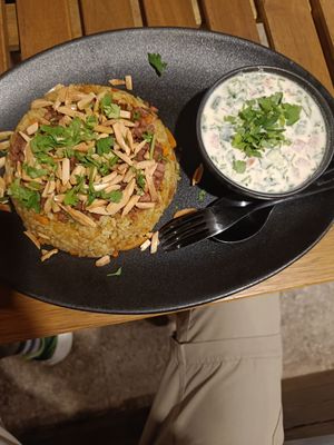 Plov at Carob Hostel in Amman