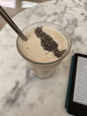 smoothie with banana and peanut butter   at Black and White Coffee Shop in Lagos