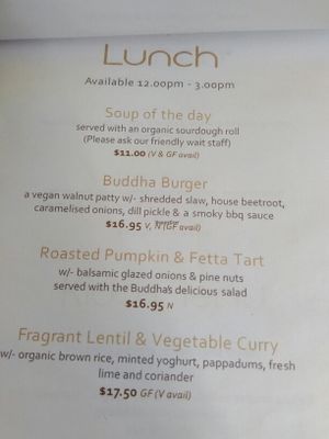 menu at Bamboo Buddha in Holgate