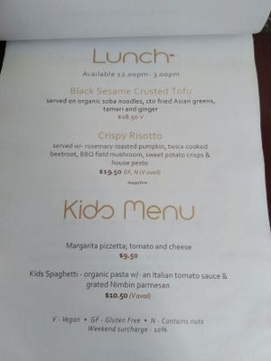 menu at Bamboo Buddha in Holgate