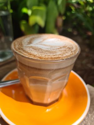 Almond milk chai at Bamboo Buddha in Holgate