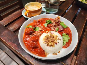 Beetroot and lentil curry at Bamboo Buddha in Holgate