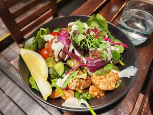 Falafel bowl at Bamboo Buddha in Holgate
