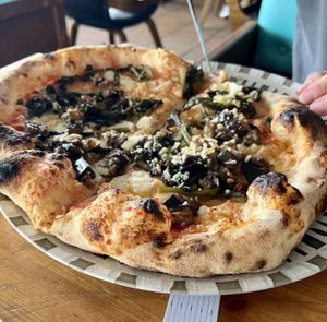 Vegan pizza with cow mozzarella 😳  at Uga - Uga in Fuerteventura