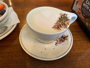 Strawberry Latte at Goddess And The Baker - Grand Ave in Chicago