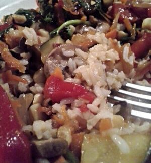 vegan rice dish,  lots of fresh veggies. delicious sauce!  at Bella Vida Cafe in West Cape May