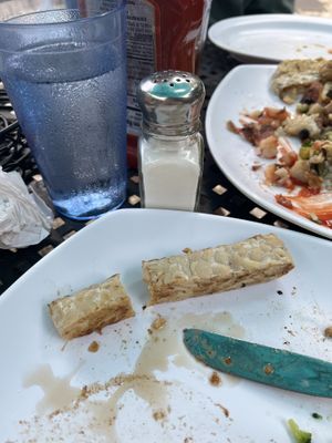 “Fakin’ bacon” which was bland, barely cooked slabs of tempeh   at Bella Vida Cafe in West Cape May