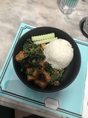 super tasty stir fry!!!  at Petite Audrey in Bangkok