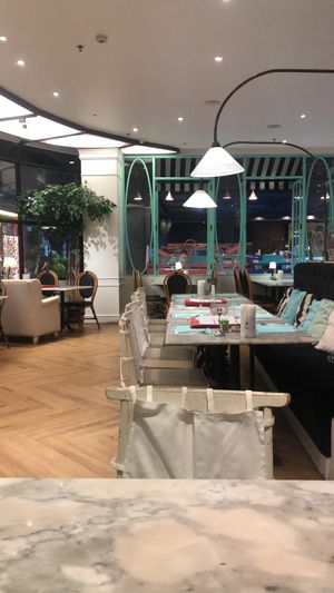 interior giving off art deco vibes  at Petite Audrey in Bangkok