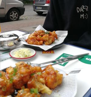 Cauliflower Tofu combo with rice at Kkokki Vegan House in Hamburg