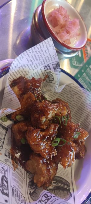 Chicken Mix from tofu and cauliflower. Very tasty at Kkokki Vegan House in Hamburg