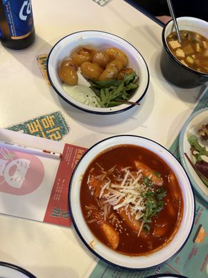 Tteokbokki in gochujang and potatoes  at Kkokki Vegan House in Hamburg