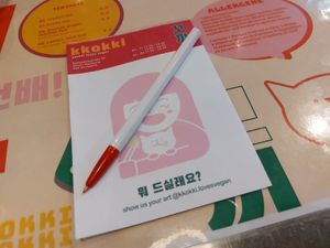 Notepad for your order at Kkokki Vegan House in Hamburg