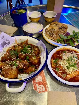 Crispy Cauliflower, Korean Pancakes & Tteokbokki  at Kkokki Vegan House in Hamburg