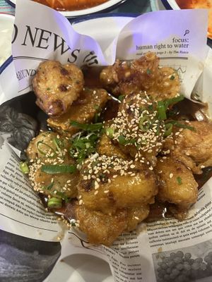 Tofu and cauliflowers chicken style  at Kkokki Vegan House in Hamburg