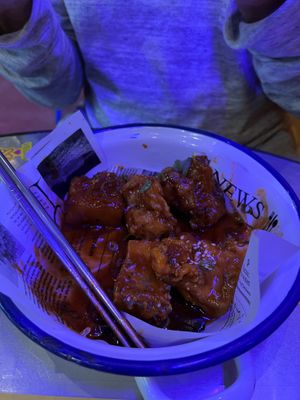 The Korean chicken (tofu)  at Kkokki Vegan House in Hamburg