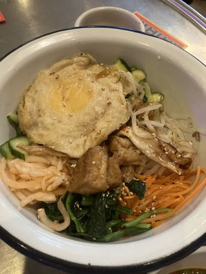 Bibimbap with vegan egg  at Kkokki Vegan House in Hamburg