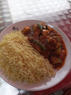 Vegetable curry & Reis 6,90 € at Shankra Quick in Hamburg