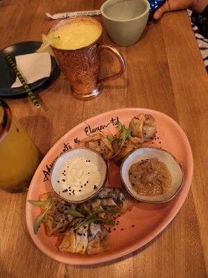 Gyozas fungy at Elemental in Marinilla