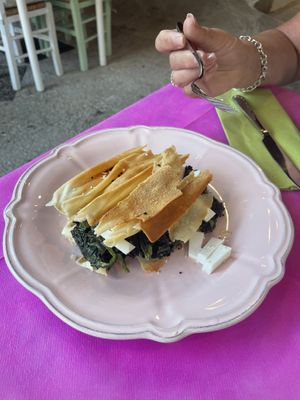 Vegan Spinach Pie  at The Old Village in Kefalonia