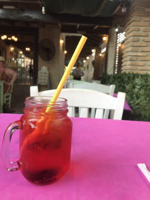 A Shirley Temple  at The Old Village in Kefalonia