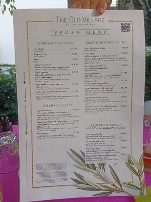 2024 Menu  at The Old Village in Kefalonia