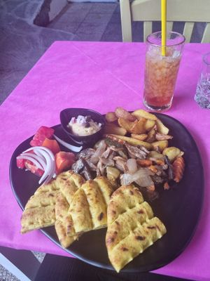 Vegan gyros at The Old Village in Kefalonia