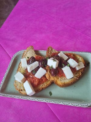 Traditional Greek starter at The Old Village in Kefalonia