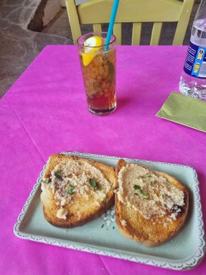 Garlic bread at The Old Village in Kefalonia
