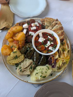 Vegan mezze platter at The Old Village in Kefalonia