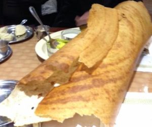 Yum!  Paper masala dosa. at Sapthagiri in Jersey City
