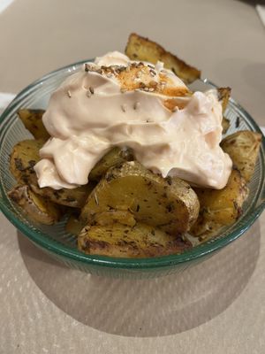 Patatas bravas #Veganuary at Organic Ume in Barcelona