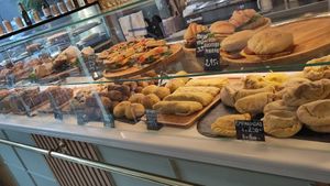 Large selection of all-vegan snacks at the daytime at Organic Ume in Barcelona