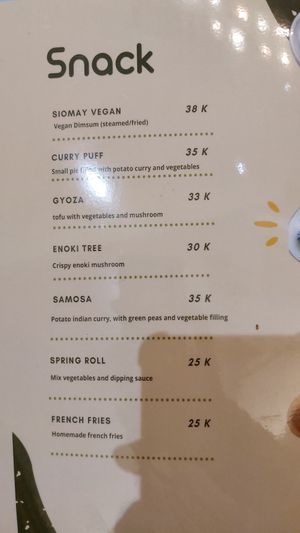 Only some of the large menu at Plant Based in 