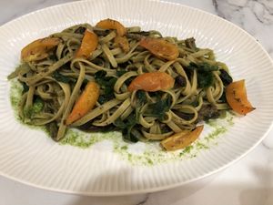 Fetto fettuccine with spinach  at Plant Based in 