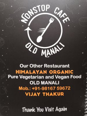 Menu at Nonstop Cafe and Homestay in Manali