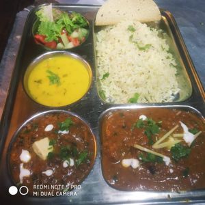 Veg thali at Nonstop Cafe and Homestay in Manali