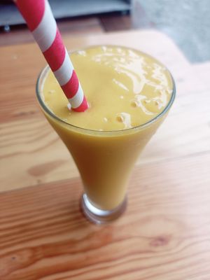 Mango Shake at The Healthy Kitchen in Manali