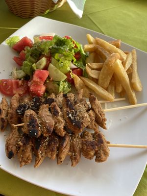 Vegan souvlaki, from seitan 😋  at Edesma Taverna in Corfu