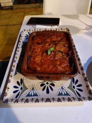 Aubergine parm at Humus Vegan Tenerife in Tenerife